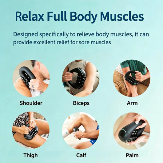 Electric Handheld Rolling Massage for Whole Body Muscle Relaxation, Roller Fascia Massager, Silicone Roller